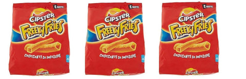 Saiwa Chips Cipster Freeky Fries 3 x 5 Portion Bags of 25 g Potato Salted Pack of 15