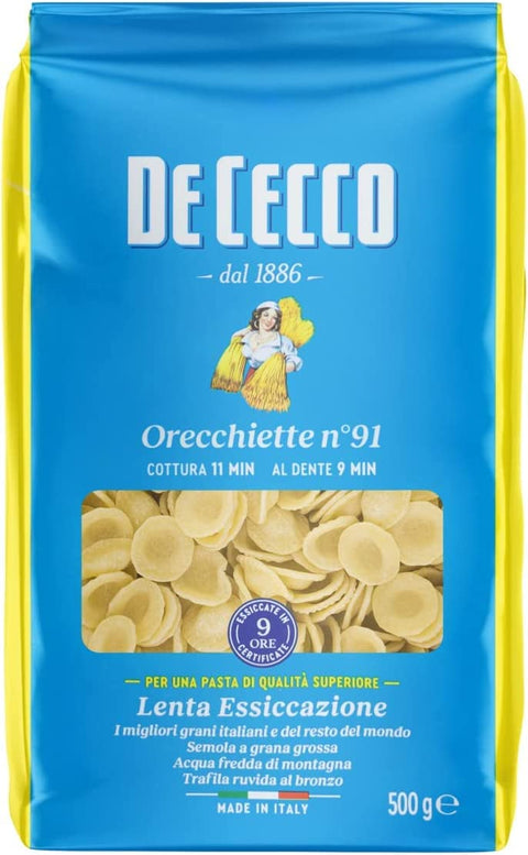 10x Pasta De Cecco 100% Italian Orecchiette N°91 Pasta 500g + Italian Gourmet Polpa 400g