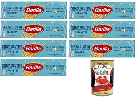 Barilla Pasta Spaghetti Senza Glutine Glutine Pasta Pasta, Gluten Free 7 x 400 g + Italian Gourmet Polpa 400 g