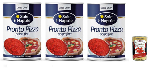 O' Sole e Napule Polpa Pronto Pizza O' Sole e Napule Polpa Ready Pizza 3 x 4050 g + Italian Gourmet Polpa 400 g