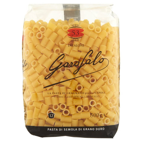 Ditaloni N. 53 Neapolitan Durum Wheat Semolina Pack of 500 g Pasta IGP + Italian Gourmet Polpa 400 g Pack of 10