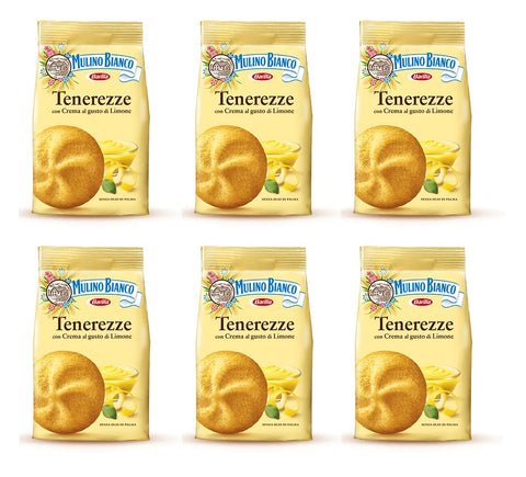 6 x Mulino Bianco tenerezze al lime biscuits, butter biscuits, pastries, cream, lemon, 200 g