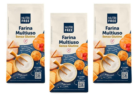 Nutri Free Farina Multiuso Multiuso Multi-Purpose Flour Lactose and Milk Protein Free Gluten Free 1 kg Pack Ideal for Sweet and Savoury