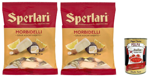 Sperlari Morbidelli Gran Assortimento - Soft Nougat Chocolates, Mix with Chocolate & Citrus - 2 Bags 117 g | Italian Confectionery for Family & Guests + Italian Gourmet Polpa