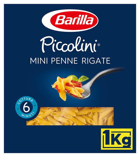 Barilla Durum Wheat Pasta Piccolini Mini Penne Rigate - Pack of 6 (6 x 1 kg)