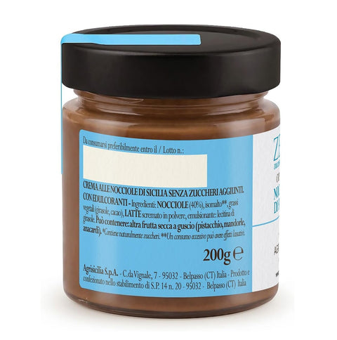 3x Agrisicilia Crema alle Nocciole di Sicilia Zero Zuccheri Aggiunti Sicilian Hazelnut Cream – No Added Sugar – 200g