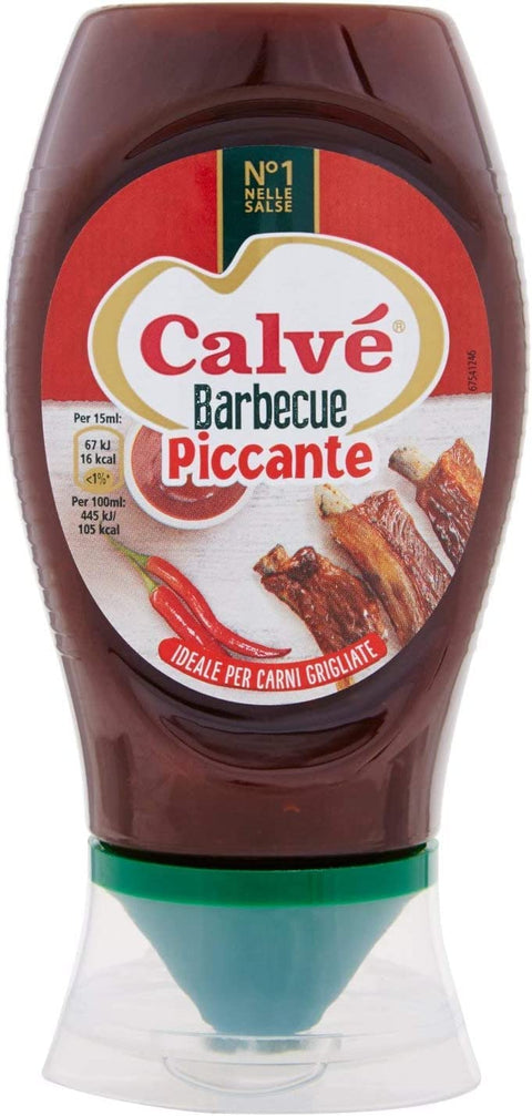 3 x Calvé Salsa Barbecue Piccante Table Sauce Spicy Barbecue Sauce 250 ml Strong Flavour Ideal for Grilled Meat Seasoning Sauces