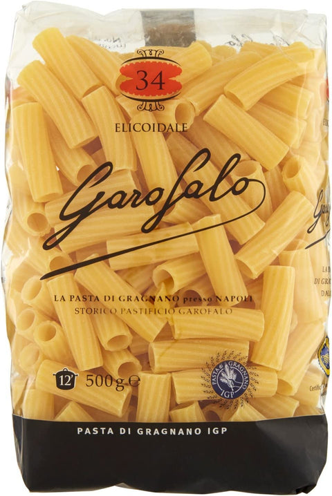 Garofalo Pasta di Gragnano IGP Elicoidale N° 34 Durum Wheat Semolina Pasta 100% Neapolitan Pasta Short Pasta Pack of 10 500 g