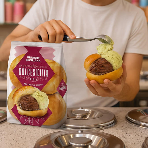 Dolcesicilia Brioche Siciliana per Gelato e Granita Sicilian Brioche for Ice Cream and Granita 10x 280g
