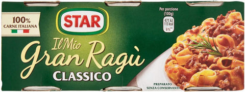 Il Mio Gran Ragù Star Classico tomato sauce 100% Italian meat sauce pasta sauce seasoning sauces 3 x 100 g in cans