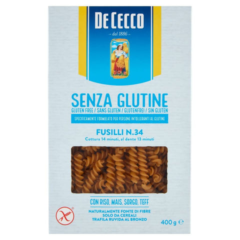 10x De Cecco Fusilli 400 g Senza Glutine Glutine Pasta Noodles
