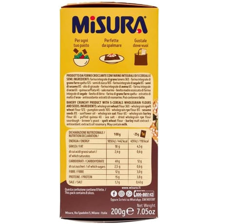10x Misura Multicereali cracker croccanti ai 5 cereali con semi di zucca, sesamo e quinoa  200gr