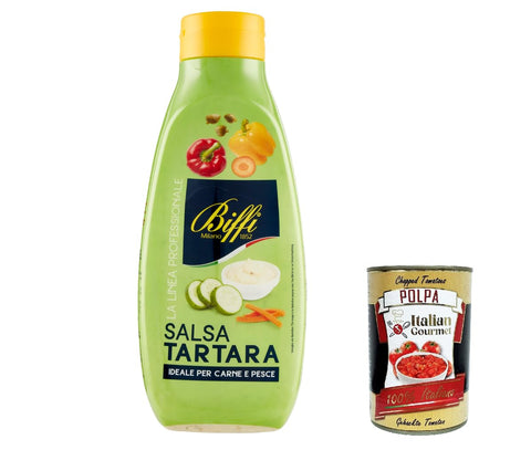 Biffi Linea Professional Salsa Tartara, Chopped Vegetable Sauce 800g + Italian Gourmet Polpa 400g