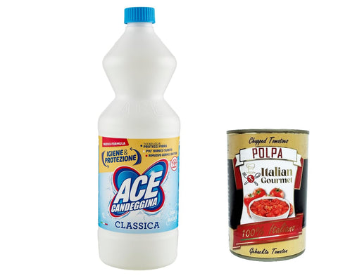 Ace Candeggina Classica Classic Bleach, 1000 ml, 1 Litre + Italian Gourmet Polpa di Pomodoro, 400 g, Pack of 3