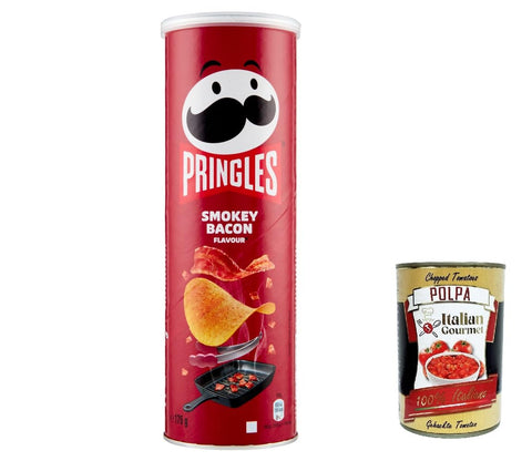 3x Smokey Bacon Flavour Patatine Smokey Bacon 175g Potato Chips + Italian Gourmet Polpa 400g