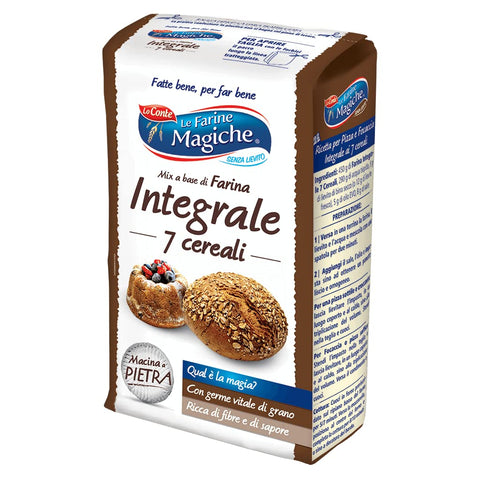 Lo Conte Le Farine Magiche Farina Integrale ai 7 Cereali Whole Grain Flour with 7 Cereals 900 g Flour Ideal for Sweet and Savoury