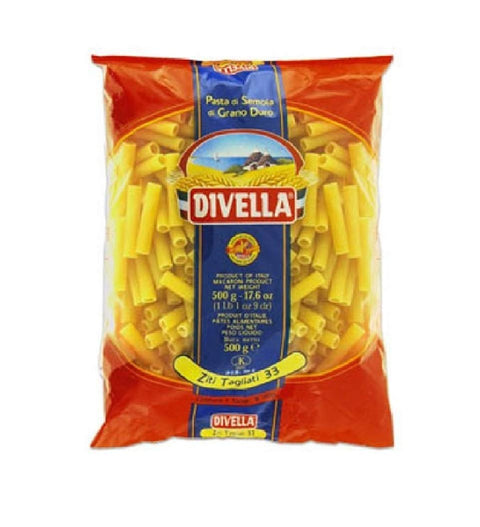 10x Pasta Divella 100% Italian N° 33 Ziti Tagliati 500g
