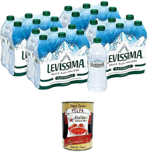 Levissima, Acqua Oligominerale Naturale 24 x 50 cl+ Italian Gourmet Polpa 400 g