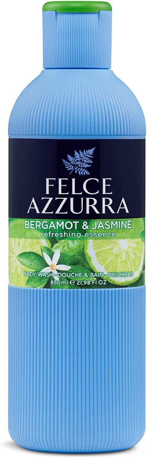 6x Felce Azzurra Shower Gel with Fresh Bergamot and Cedar Blossom Fresh Fragrance 650 ml + Italian Gourmet Polpa 400 g