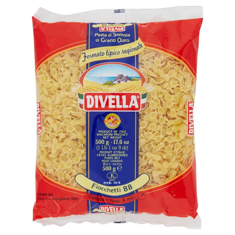 10x Pasta Divella 100% Italian N° 88 Fiocchetti 500 g