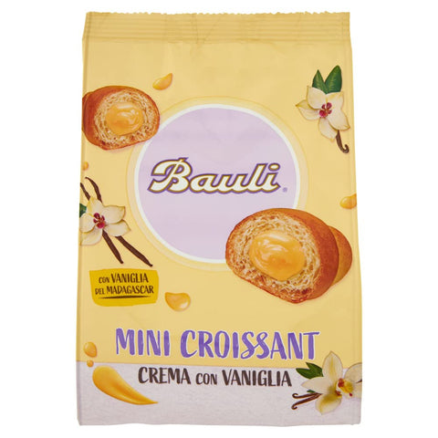 Bauli Mini Croissant with Crema Alla Vaniglia with Vanilla Cream 75 g Italian Snack Nibble Item