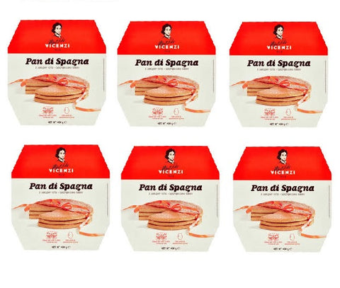 6x Matilde Vicenzi Il Pan Di Spagna 3 Basi 400 g Original Italian sponge cake