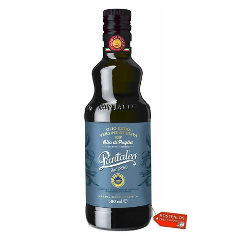 6x Pantaleo Olio Extra Vergine di Oliva IGP Olio di Puglia Extra Virgin Olive Oil PGI Puglia Oil 500 ml