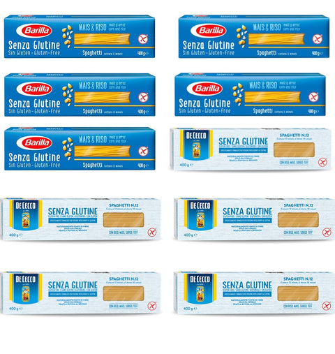 5 x Barilla Spaghetti 400 g Senza Glutine Glutine Pasta Noodles + 5 x De Cecco Spaghetti Gluten Free