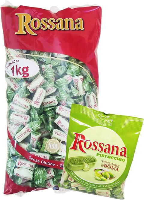 Rossana - Candies with Pistachio Cream - Maxi Bag with 1 kg + - Loosely Filled Sweets Packed 1 kg - Fida