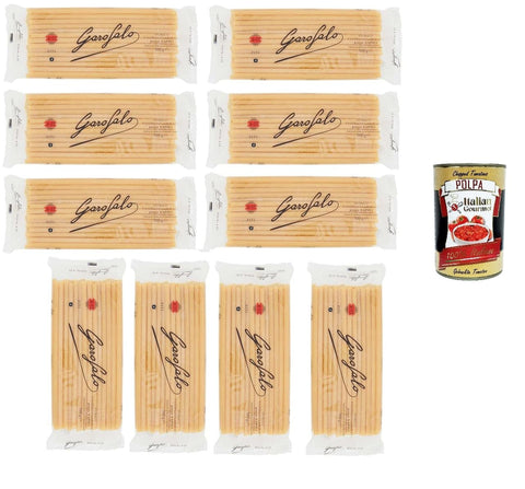 Garofalo Ziti Alla Napoletana N°4-15 Gragnano IGP Pasta Made of Durum Wheat Semolina 10 x 500 g Italian Gourmet Polpa 400 g