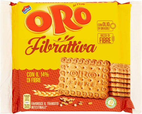 6x Oro Saiwa Fibrattiva 400g Italian Active Fibre Biscuits Cookies