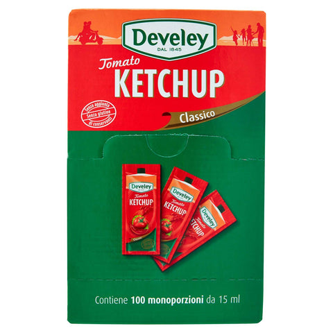 Develey Tomato Ketchup Classic Scatolo da 100 Monoporzioni da 15 ml Each (1000043113)