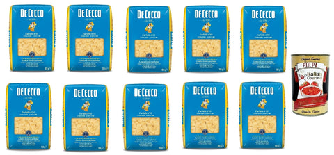 De Cecco Pasta Farfalle n. 93 100% Italian Pasta 10 x 500 g + Italian Gourmet Polpa 400 g