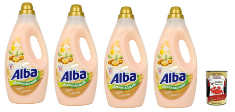 Alba Ammorbidente Argan and Daffodil, Fabric Softener, 33 Washes, 4 x 1850 ml + Italian Gourmet Polpa 400 g