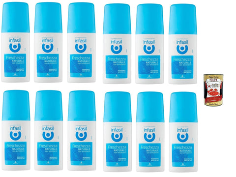 Infasil Natural Freschezza Deodorant Vapo without Gas, No Aluminium Salts, Stain Protection, 12 x 70 ml + Italian Gourmet Polpa 400 g