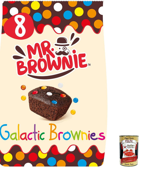 Mr. Brownie- Brownie Galactic Chocolate Brownies with Sugared Almonds 200 g + Italian Gourmet Polpa 400 g