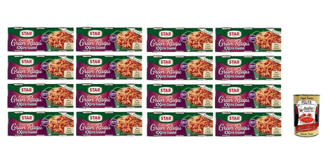 Star Gran Ragù Extra Gusto, Italian Meat Sauce, 16 Packs of 3 Tins of 100 g, 100% Italian Meat, + Italian Gourmet Polpa 400 g