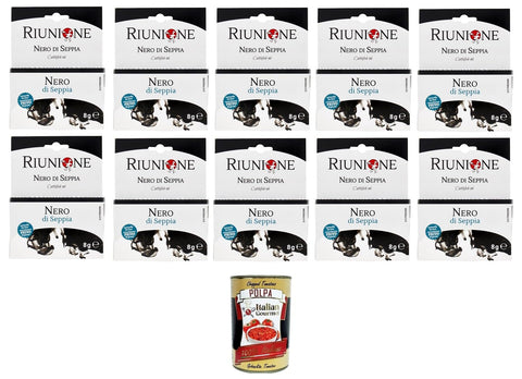 Riunion Nero di Seppia Squid Ink 10 x 8 g (2 x 4 g) + Italian Gourmet Polpa 400 g