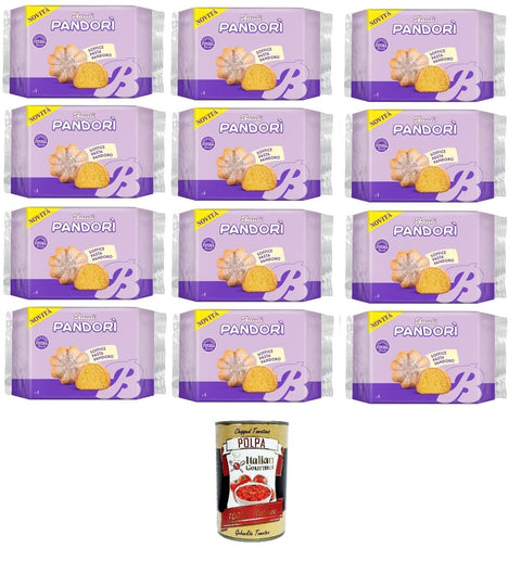 Bauli Pandori' al Latte, Pandori' with Milk Soft Pasta, Pandoro, Speciality of Italian Pastries, Traditional Pandora Art, 12 x 178 g + Italian Gourmet Polpa 400 g
