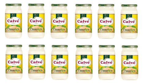 12x Calve Calvè Classic Mayonnaise Mayo Classic Fryer Sauce Sauce Sauce Glass 500 ml