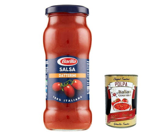 12x Barilla Salsa Datterino 100% Italian Datterino Sauce 300g + Italian Gourmet Polpa 400g