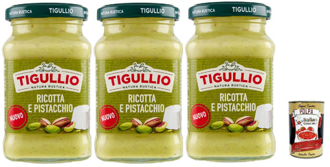 Star Tigullio GranPesto Pesto Ricotta e Pistacchio, Pesto with Ricotta and Pistachio 3 x 185 g Sauce Sauce + Italian Gourmet Polpa 400 g