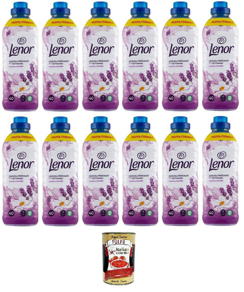 Fabric Softener Concentrate, Lavender and Chamomile, 40 Washes, 12 x 840 ml + Italian Gourmet Polpa 400 g
