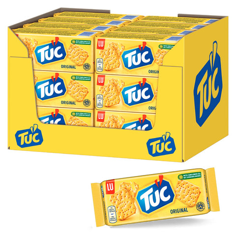 TUC Original 24 x 100 g I Salt Pastry Bulk Pack I Nibbles I Finely Salted Snack Crackers