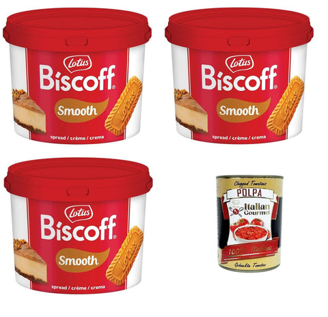 Lotus Biscoff Spreadable Cream without Artificial Colours, Flavours and Preservatives. 3 x 3 kg + Italian Gourmet Polpa 400 g
