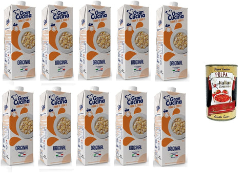 10 x Gran Cucina Crema per Cucinare, Vegetable Based Cream, Sauce for Cooking Without Palm Oil, Gluten Free 1000 g + Italian Gourmet Polpa di Pomodoro 400 g Tin