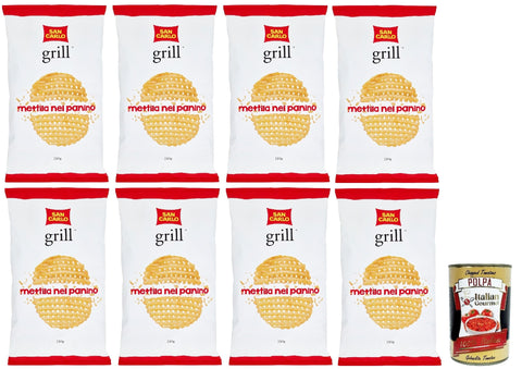 San Carlo Grill, Potato Chips Gluten Free Crispy Salted (Gluten Free) Maxi Pack, 8 x 150 g + Italian Gourmet Polpa 400 g