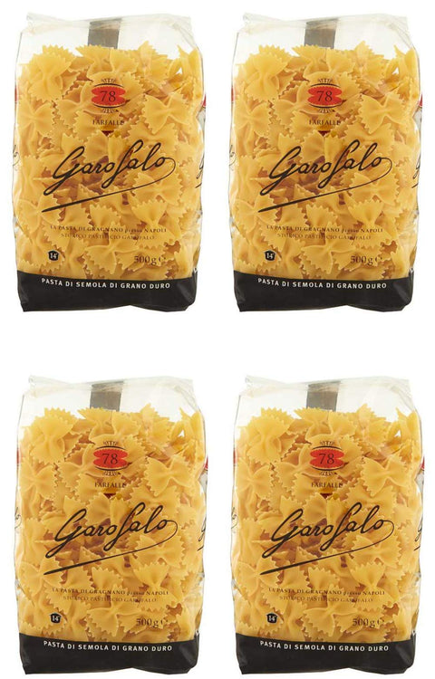 Garofalo Farfalle Rigati Short Pasta, 500 g, Pack of 4
