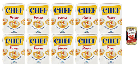 Parmalat Chef Panna Cooking Cream, 200 ml, Pack of 10, with Italian Gourmet Polpa 400 g