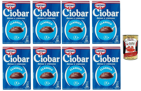 Cameo Ciobar Classico Powder Preparation for Hot Chocolate 8 x 125 g Pack, Each Pack Contains 5 Bags of 25 g + Italian Gourmet Polpa 400 g